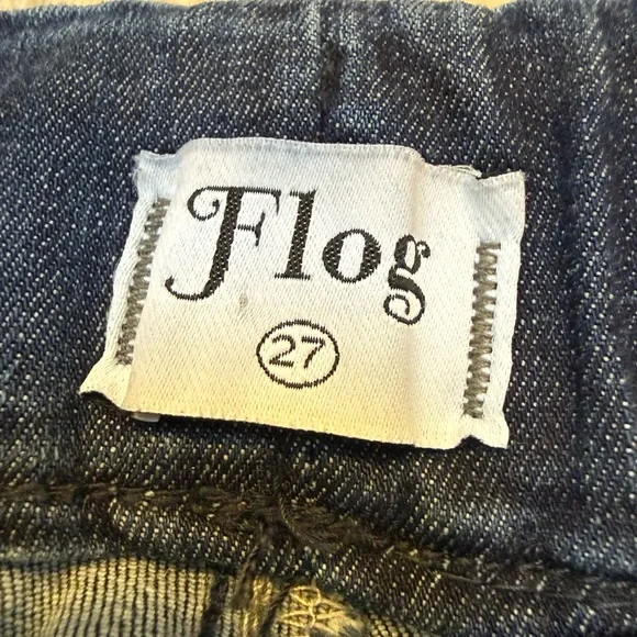 $218 Bevy Flog Adele Flared Hem Denim Jeans Size 27 Waist - Picture 6 of 11